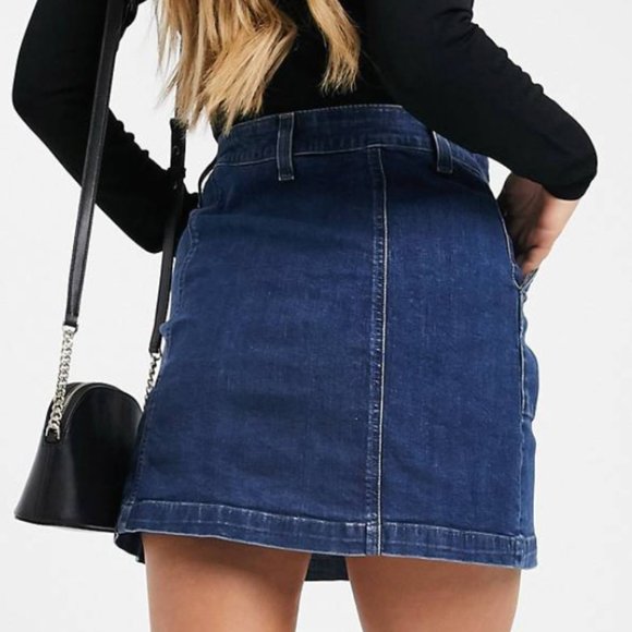 J Crew denim button-front mini skirt - Picture 3 of 6